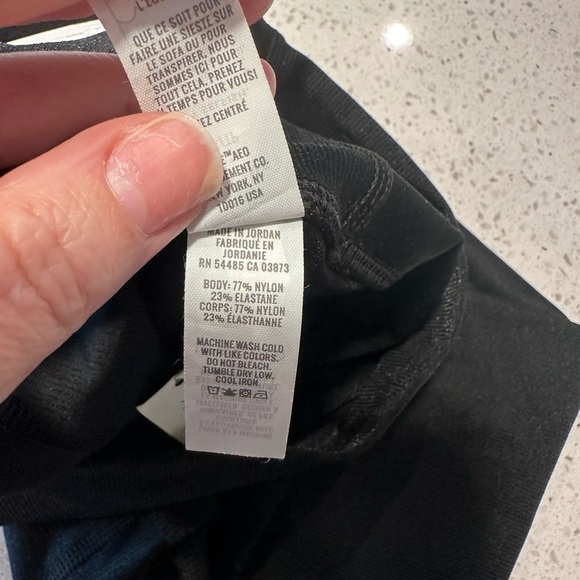 AERIE Ribbed Shine High Waisted Legging NWT Black Size XS - Picture 7 of 8